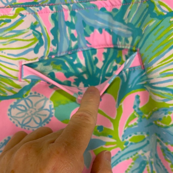 Lilly Pulitzer Pink and Blue Leaf Print Luxletic Skort Size 8 - Picture 3 of 14